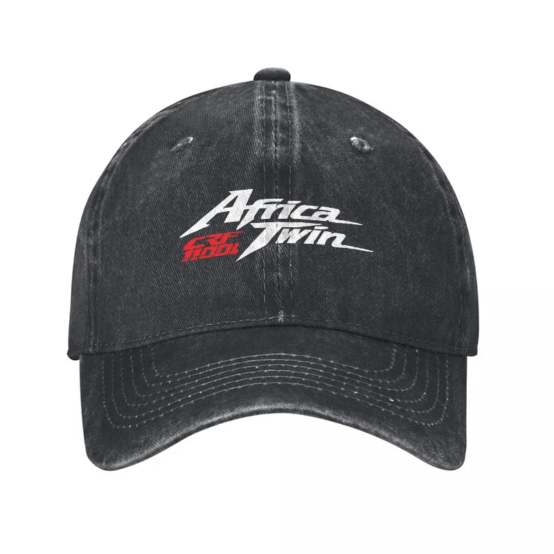 Outdoor Adventure Logo - หมวกเบสบอลผ้าแคนวาสฟอกลายโลโก้ Africa Twin ปี 2026 หมวกปรับขนาดได้สำหรับทั้งชายและหญิง
