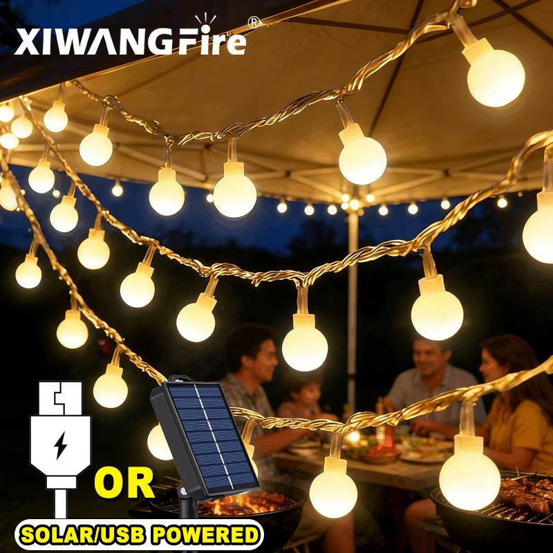 Outdoor Adventures - ไฟประดับโซลาร์เซลล์/USB/แบตเตอรี่ 3-10 เมตร, ไฟ LED ลูกบอลทรงกลม,