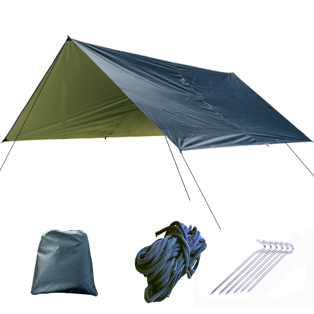 Hammock Rain Tarp - 3X3M กันสาดกันน้ำ Tarp เต็นท์ Shade Ultralight