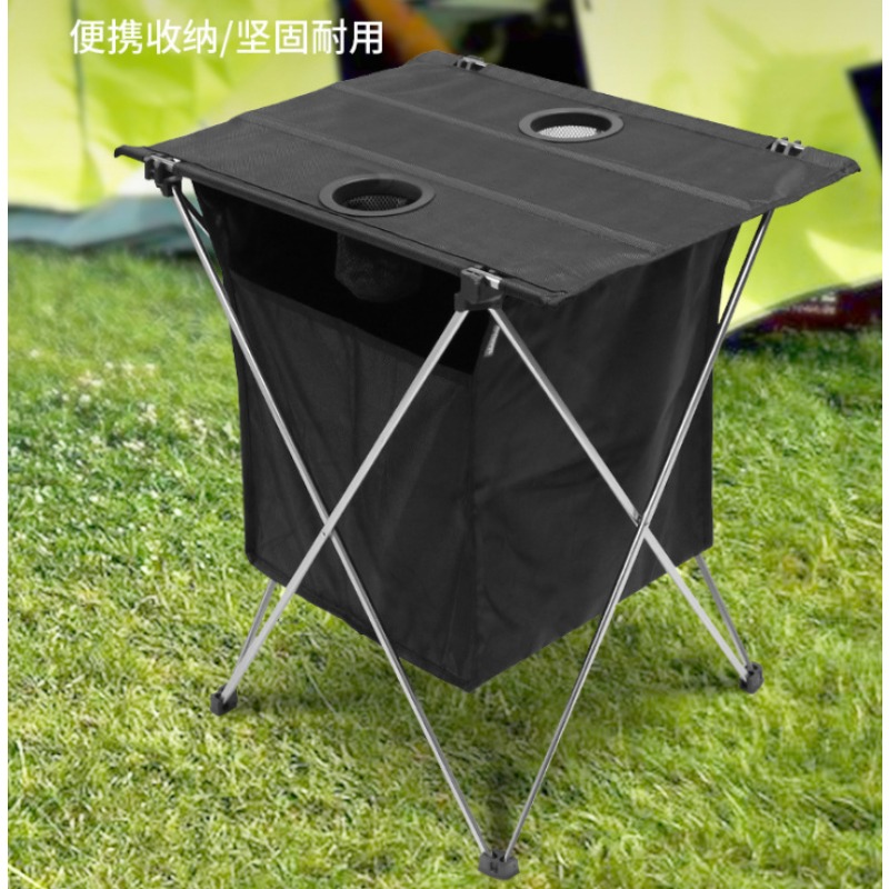 Outdoor Adventure Table With Storage - โต๊ะพับอลูมิเนียมพร้อมกระเป๋าเก็บของ พกพาสะดวก น้ำหนักเบา ทนทาน เหมาะสำหรับปิกนิก แคมป์ปิ้ง
