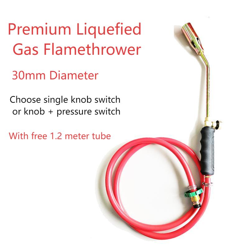 Fire Piston Starter - สวิตช์ความดันหัวฉีดขนาดเส้นผ่าศูนย์กลาง 30 มม. มาตรฐานเอเชียไฟฉายเป่าแก๊สเหลวพร้อมท่อยาง 120 ซม