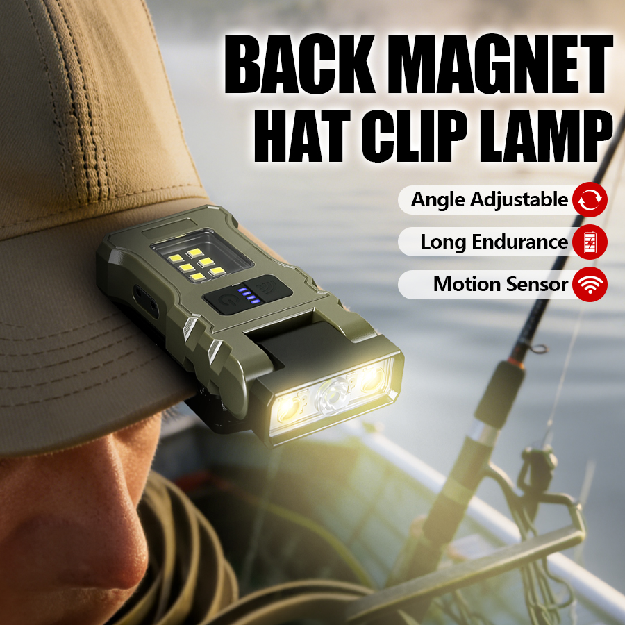 Headlamp Waterproof Rechargeable - ไฟหน้าแบบ USB C 400LM, ไฟทำงานแบบชาร์จไฟได้แบบคลิปแม่เหล็ก, แบตเตอรี่