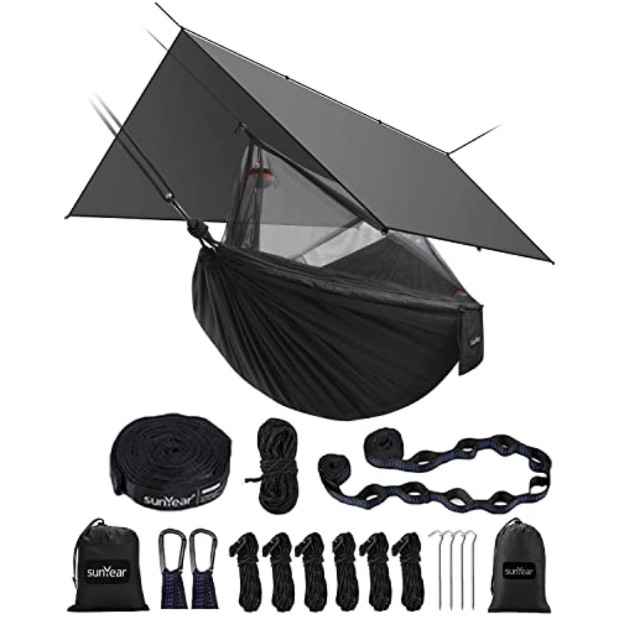 เปลญวนพกพาสำหรับตั้งแคมป์ พร้อ - Hammock Rain Tarp บทวิจารณ์และราคา
