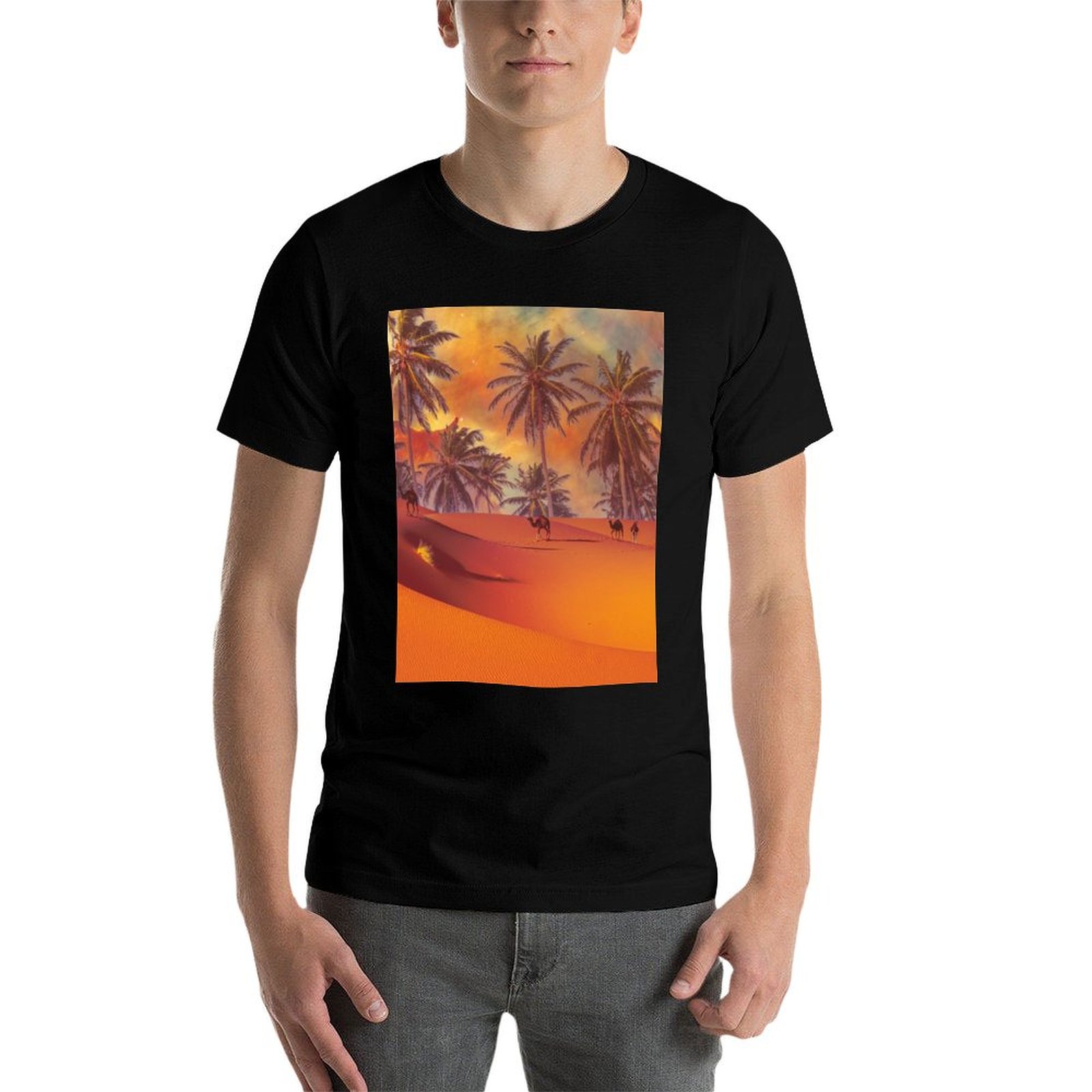 โอเอซิสในทะเลทราย เสื้อยืดสำหร - Outdoor Adventure Images บทวิจารณ์และราคา