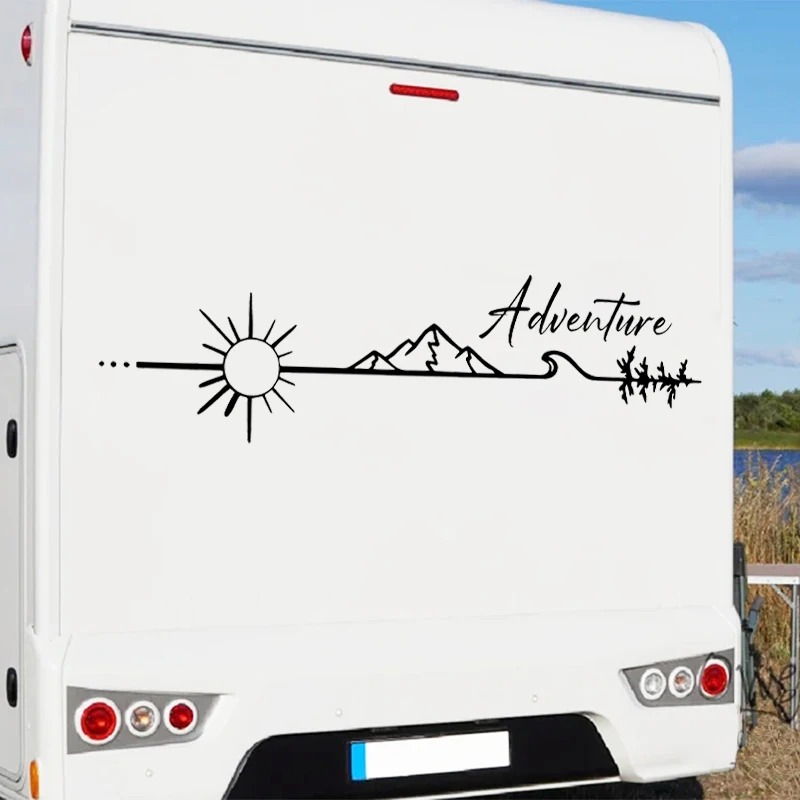 สติกเกอร์ไวนิลลายแคมป์ปิ้งผจญภ - Outdoor Adventure Logo บทวิจารณ์และราคา