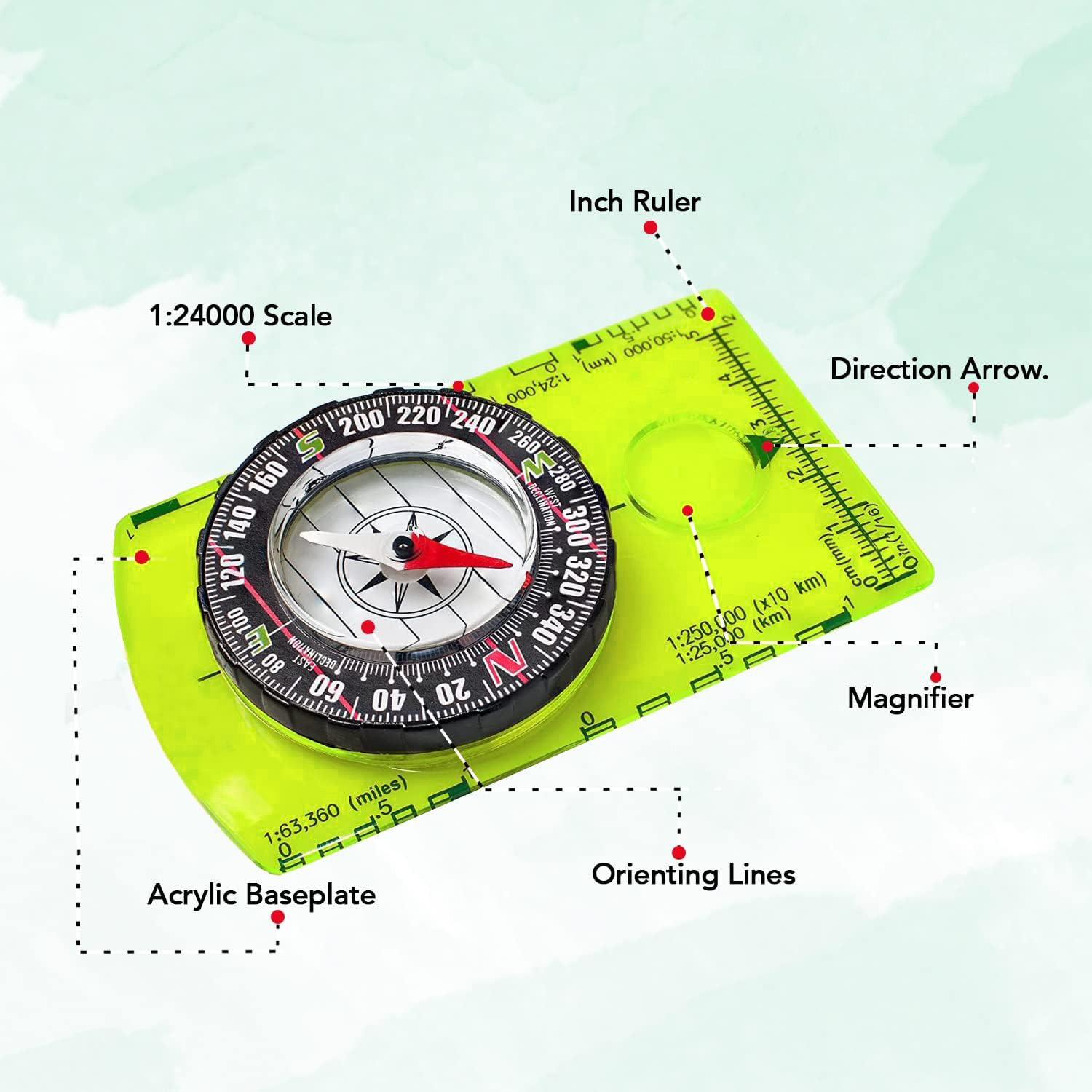 เข็มทิศนำทาง YANBIGUO สำหรับกา - Map Compass Orienteering บทวิจารณ์และราคา