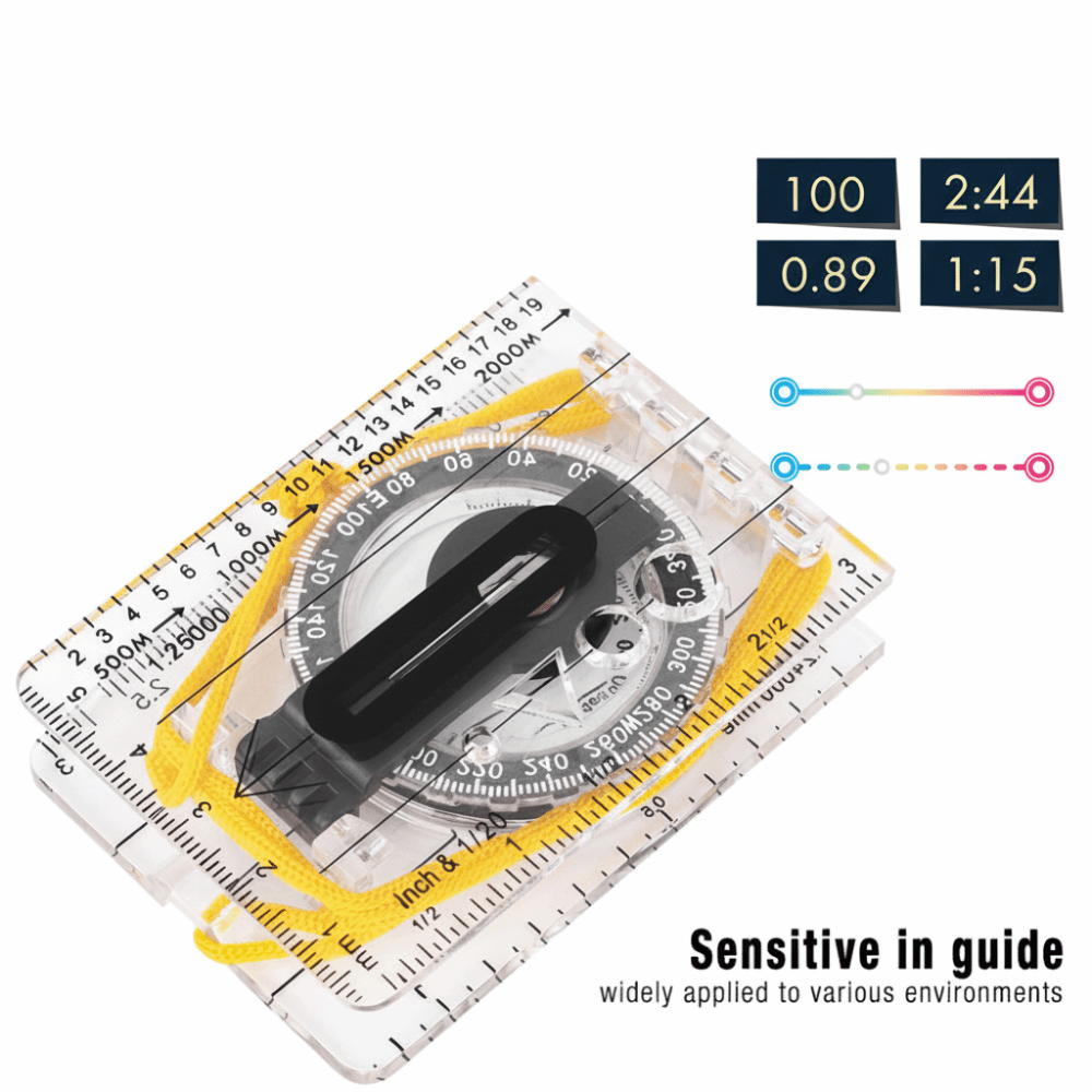เข็มทิศนำทางแบบโปร่งใส น้ำหนัก - Map Compass Orienteering บทวิจารณ์และราคา