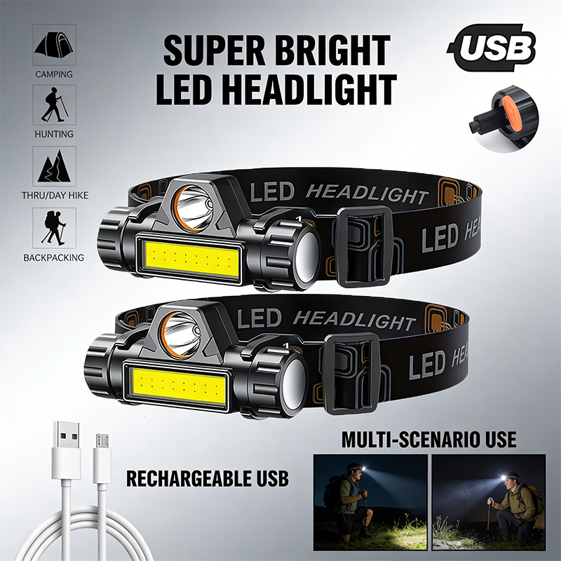 ไฟหน้า LED สว่างพิเศษแบบชาร์จไ - Headlamp Waterproof Rechargeable บทวิจารณ์และราคา